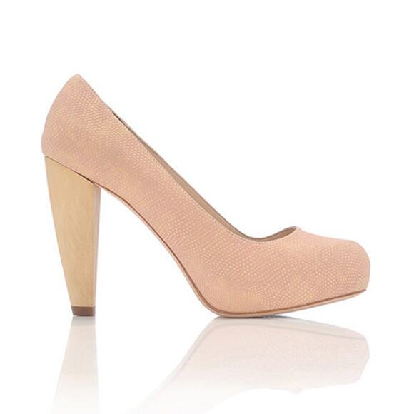Loeffler Randall Shoes - Loeffler Randall Esther Rose Lizard Embossed Textured Wooden Heel Pumps